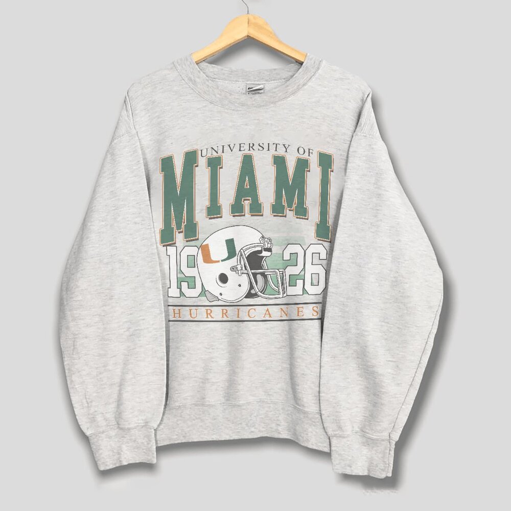 Vintage Miami Hurricanes Football Unisex Sweatshirt, University of Miami Shirt
